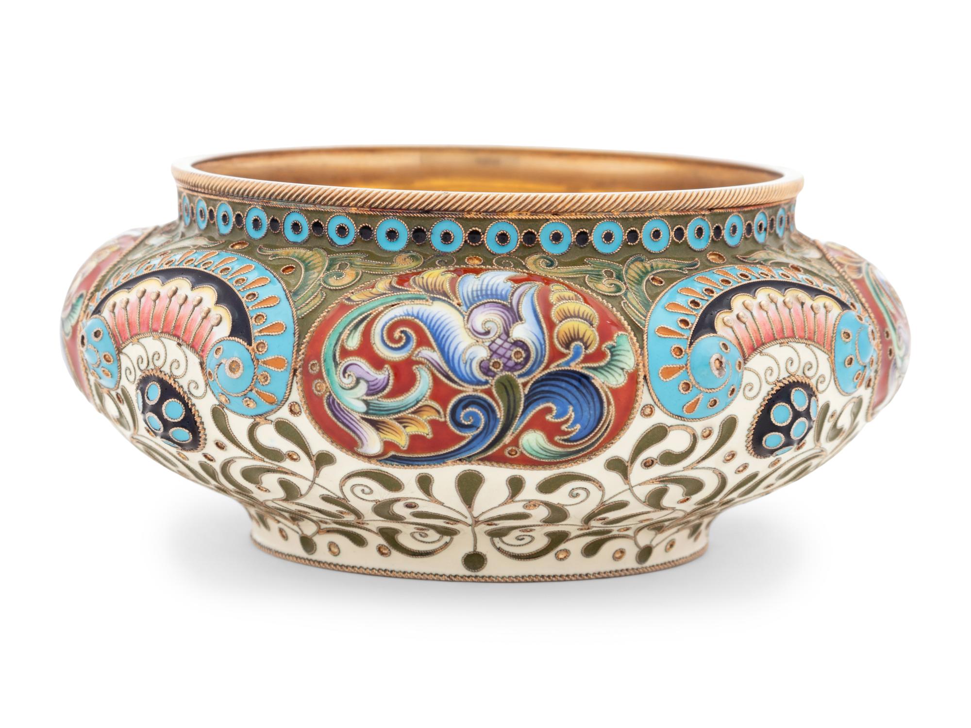 A Feodor Ruckert Enameled Silver Bowl