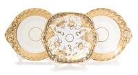 Three English Porcelain Serving Plates Length of largest 11 inches. — 19TH CENTURY