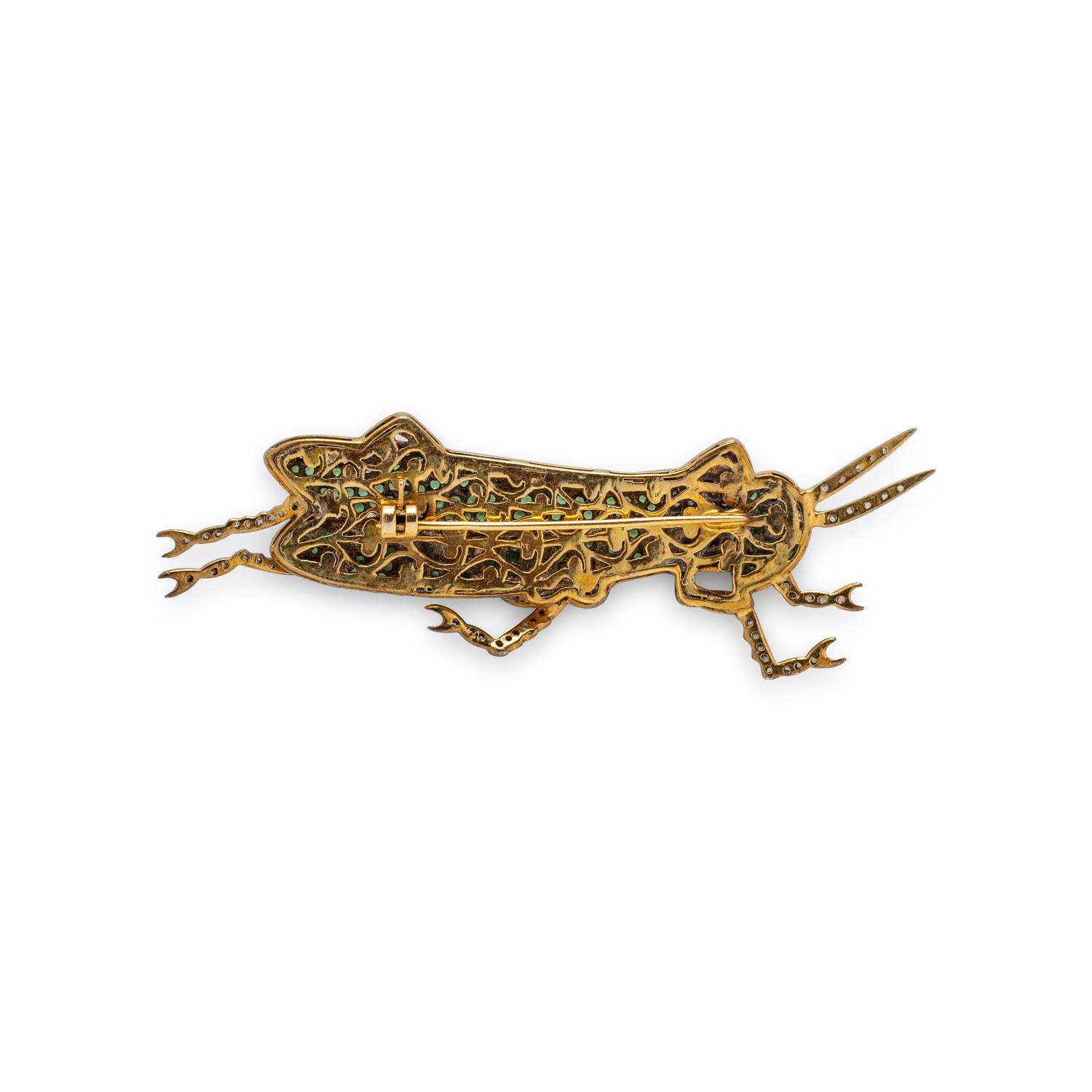 MULTIGEM GRASSHOPPER BROOCH