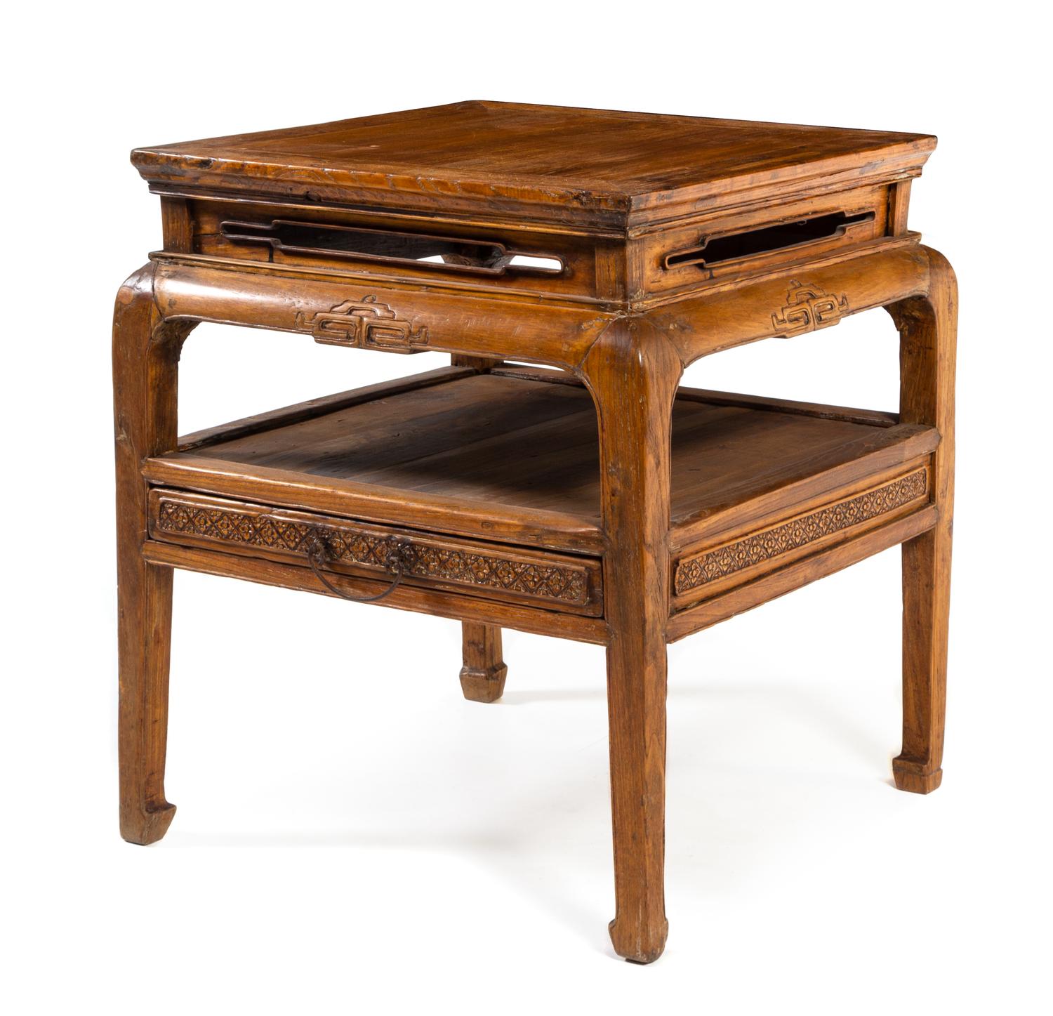 A Chinese Hardwood Square Table, Fangzhuo Height 30 1/2 x width 27 x depth 27 inches. — LATE QING DYNASTY