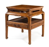 A Chinese Hardwood Square Table, Fangzhuo Height 30 1/2 x width 27 x depth 27 inches. — LATE QING DYNASTY