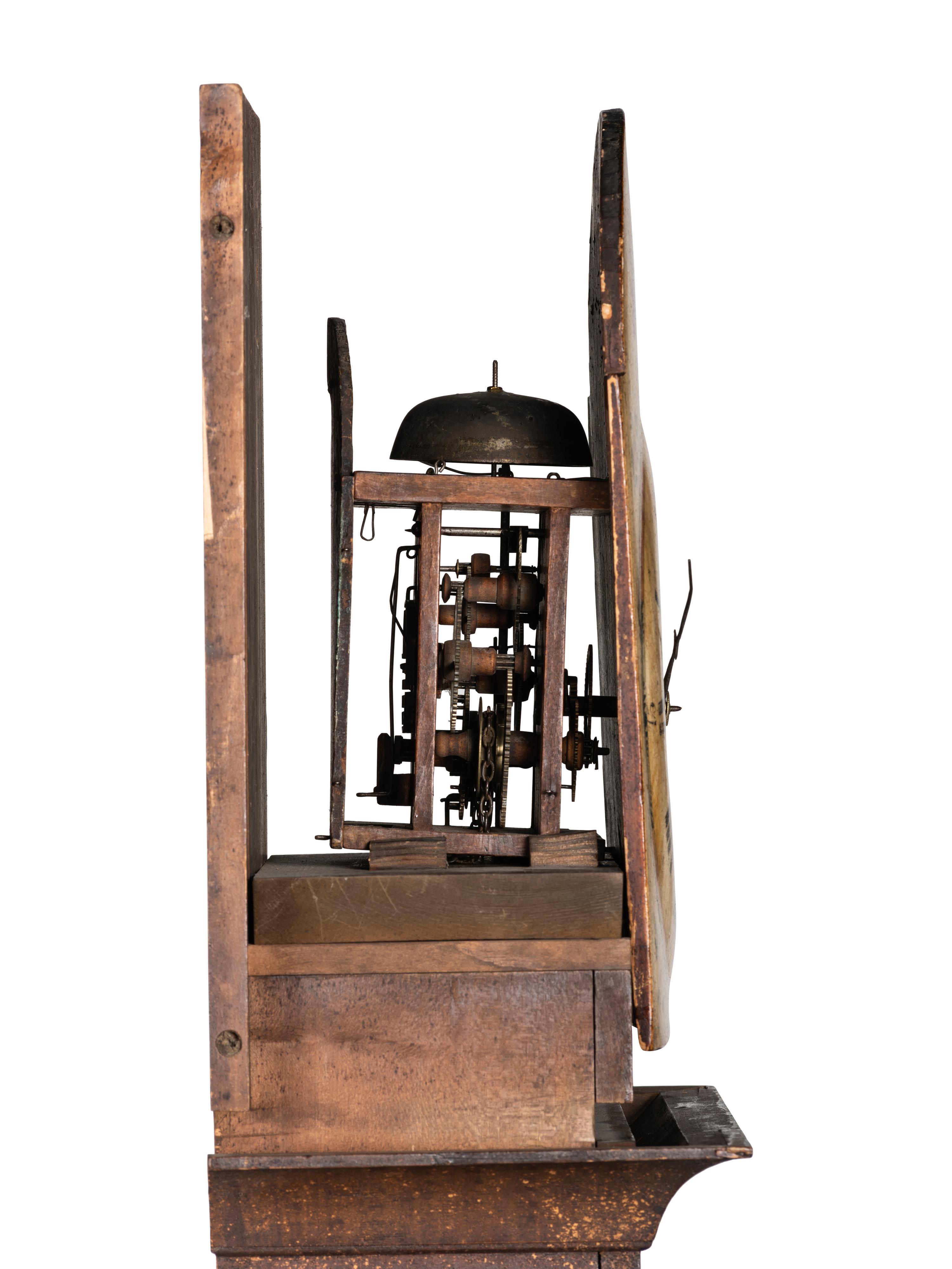 A Federal Grain-Paint Decorated Tall Case Clock
