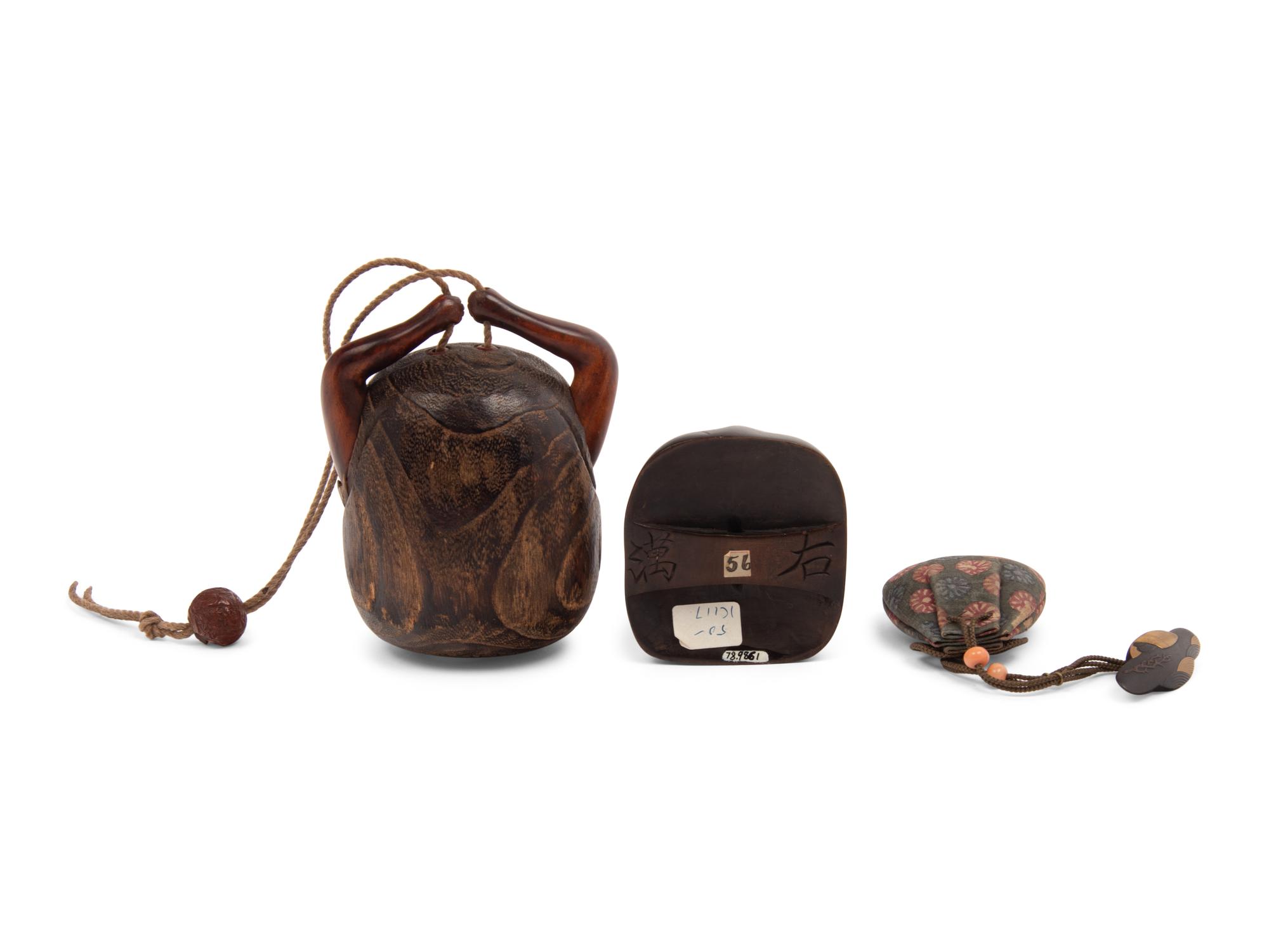 Three Japanese Carved Wood Articles