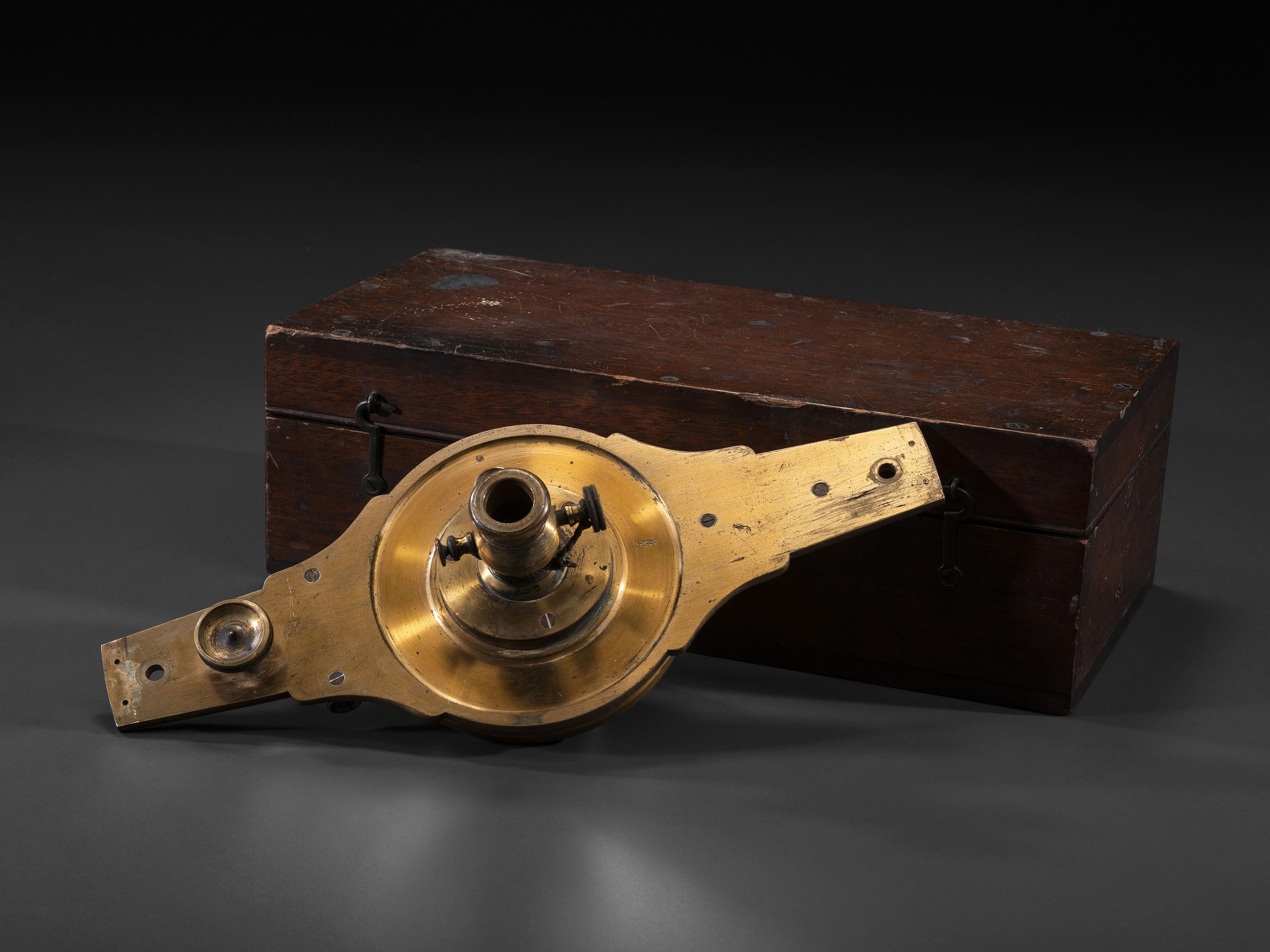 A W. and L.E. Gurley Cased Brass Compass