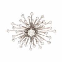 Diamond and White Gold Spray Pendant Brooch