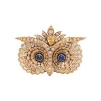 EVELYN CLOTHIER, CONVERTIBLE COLORED DIAMOND, SAPPHIRE AND CULTURED PEARL PENDANT/BROOCH