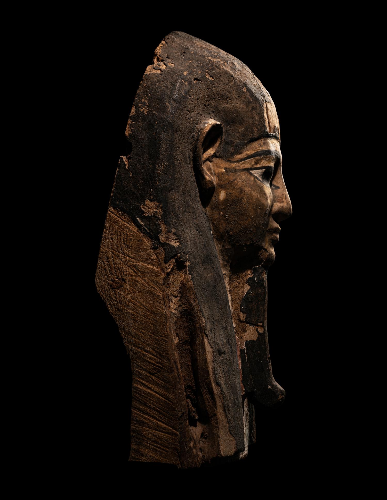 An Egyptian Painted Wood Mummy Mask