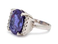 A Platinum, Tanzanite and Diamond Ring,