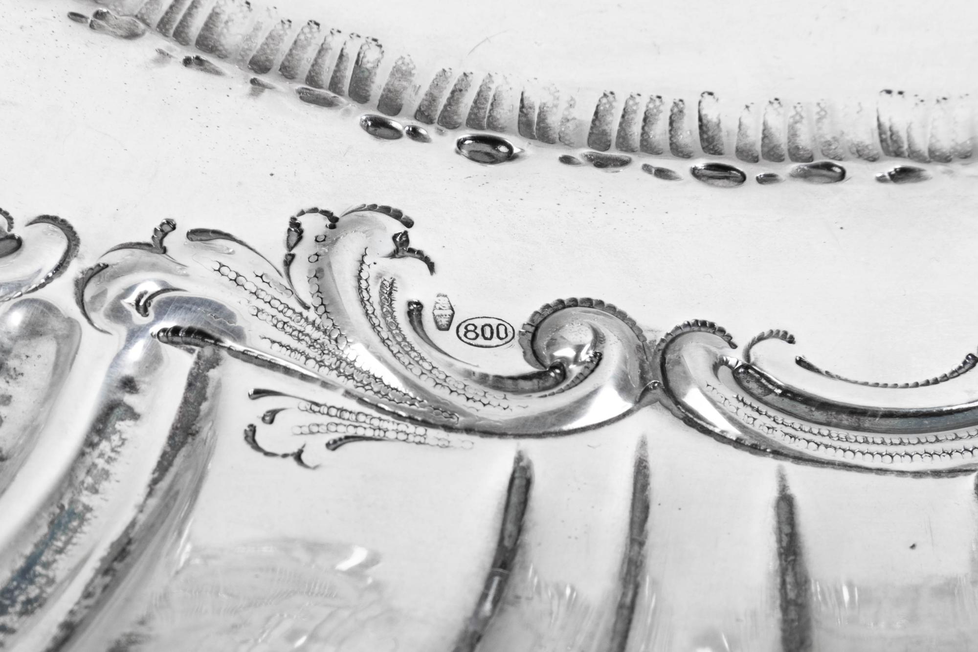 An Italian Silver and Hardstone Inset Centerpiece Bowl