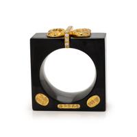 Henry Dunay, Black Jade, Diamond, and Yellow Gold Ring