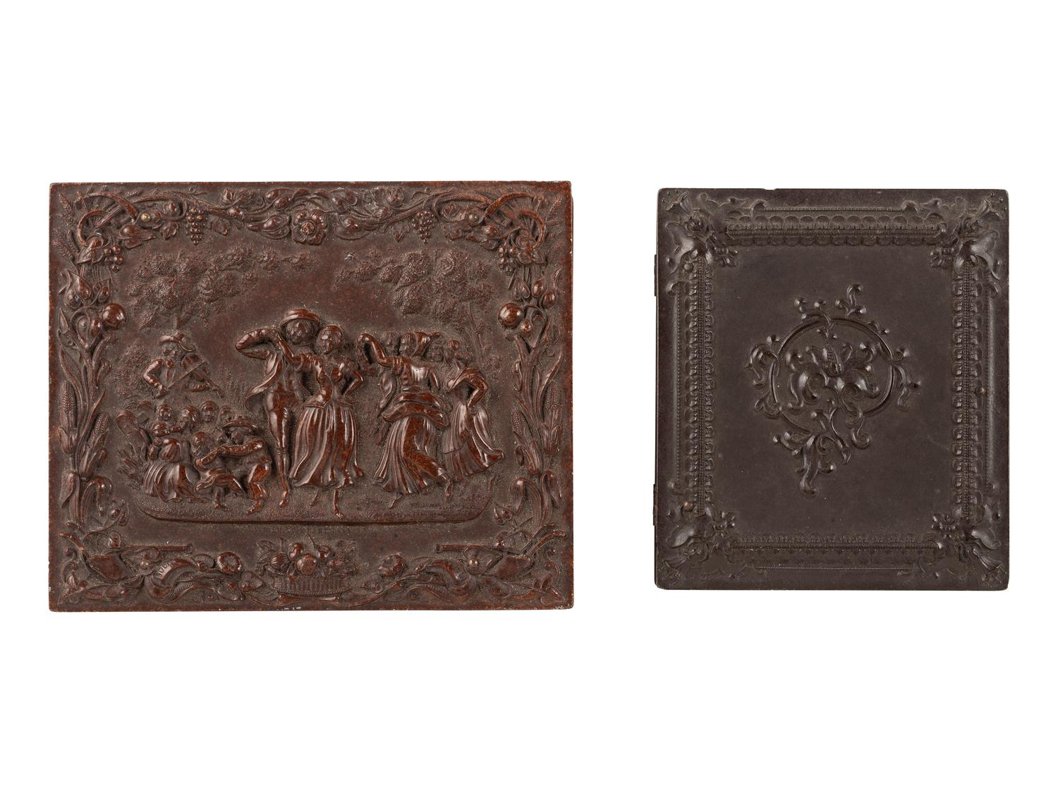 [EARLY PHOTOGRAPHY]. 4 cased images featuring subjects holding or displaying cased images.