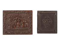 [EARLY PHOTOGRAPHY]. 4 cased images featuring subjects holding or displaying cased images.