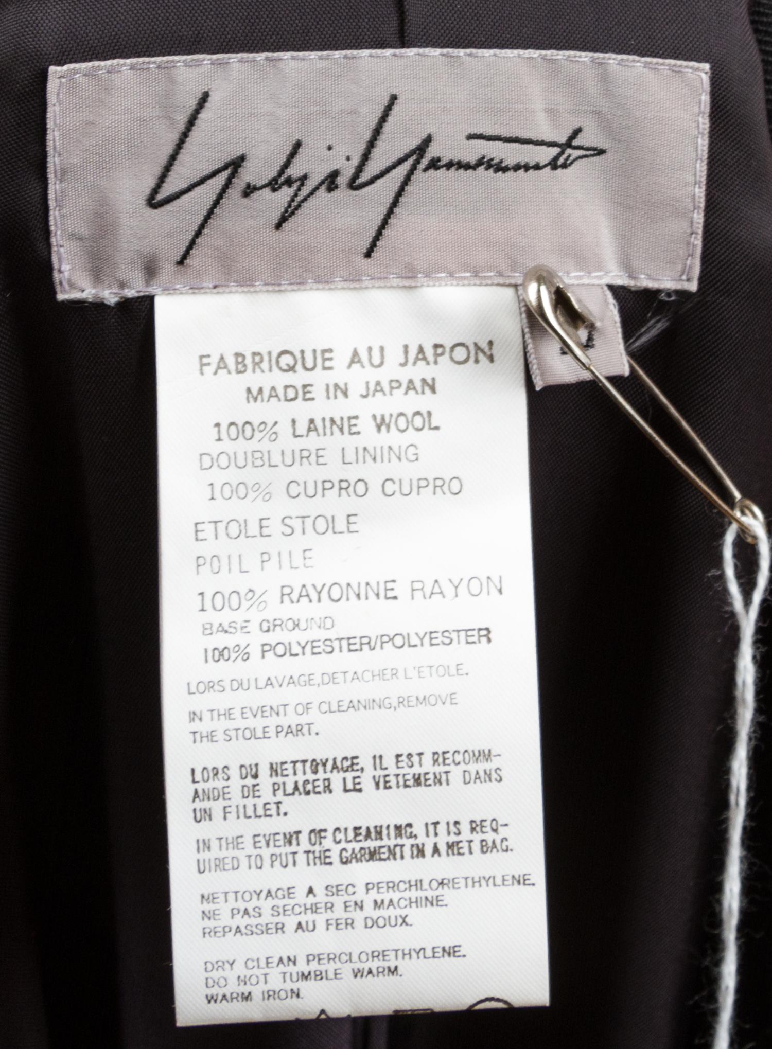 A Yohji Yamamoto Black Wool Runway Dress, Size 2.
