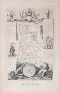 A Collection of Twelve French Engravings, 19TH CENTURY, comprising maps of wine-producing regions from Atlas National Illustre, unframe