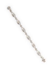 CD PEACOCK, ART DECO, DIAMOND AND PLATINUM BRACELET