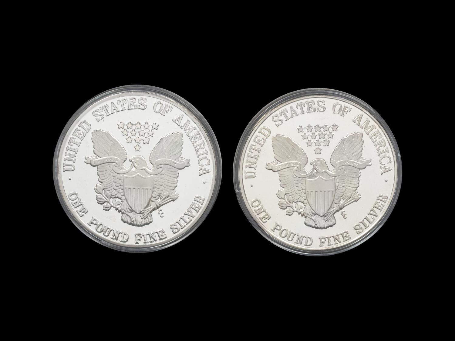 [PRIVATE ISSUE) Two 1-Pound Silver Rounds