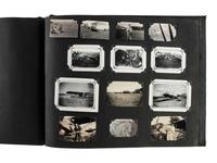 [AVIATION] -- [EARLY PHOTOGRAPHY]. Personal album featuring over 125 photographs of airplanes and pilots as well as other modes of transportation, snapshots, and travel views. Ca 1930s-1940s.