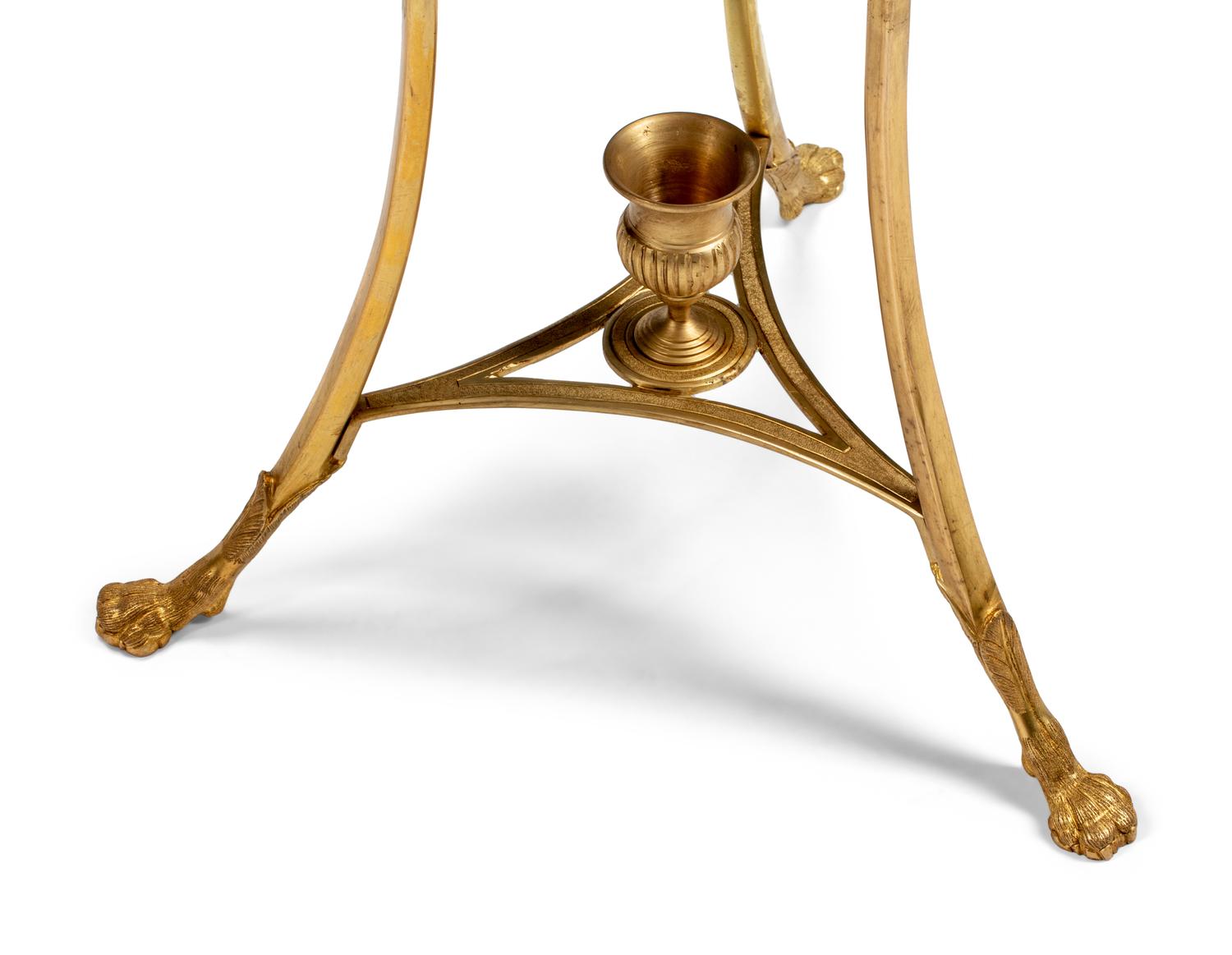 A Pair of French Brass and Marble Side Tables