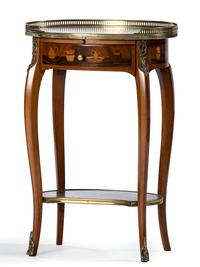 A Louis XV Style Gilt Metal Mounted Marquetry Side Table