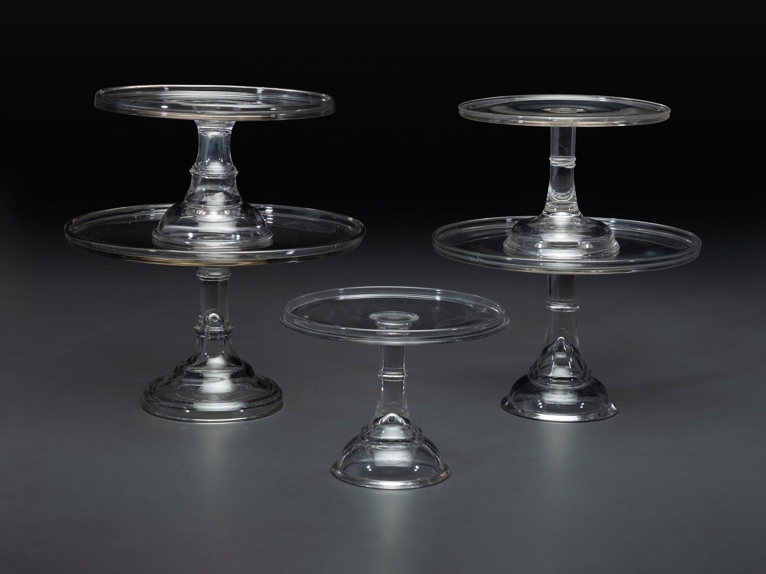 Five Graduated Molded Glass Cake Stands