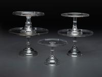 Five Graduated Molded Glass Cake Stands