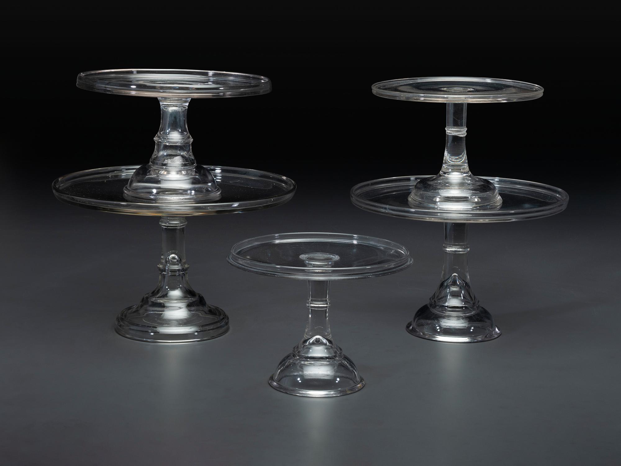 Five Graduated Molded Glass Cake Stands