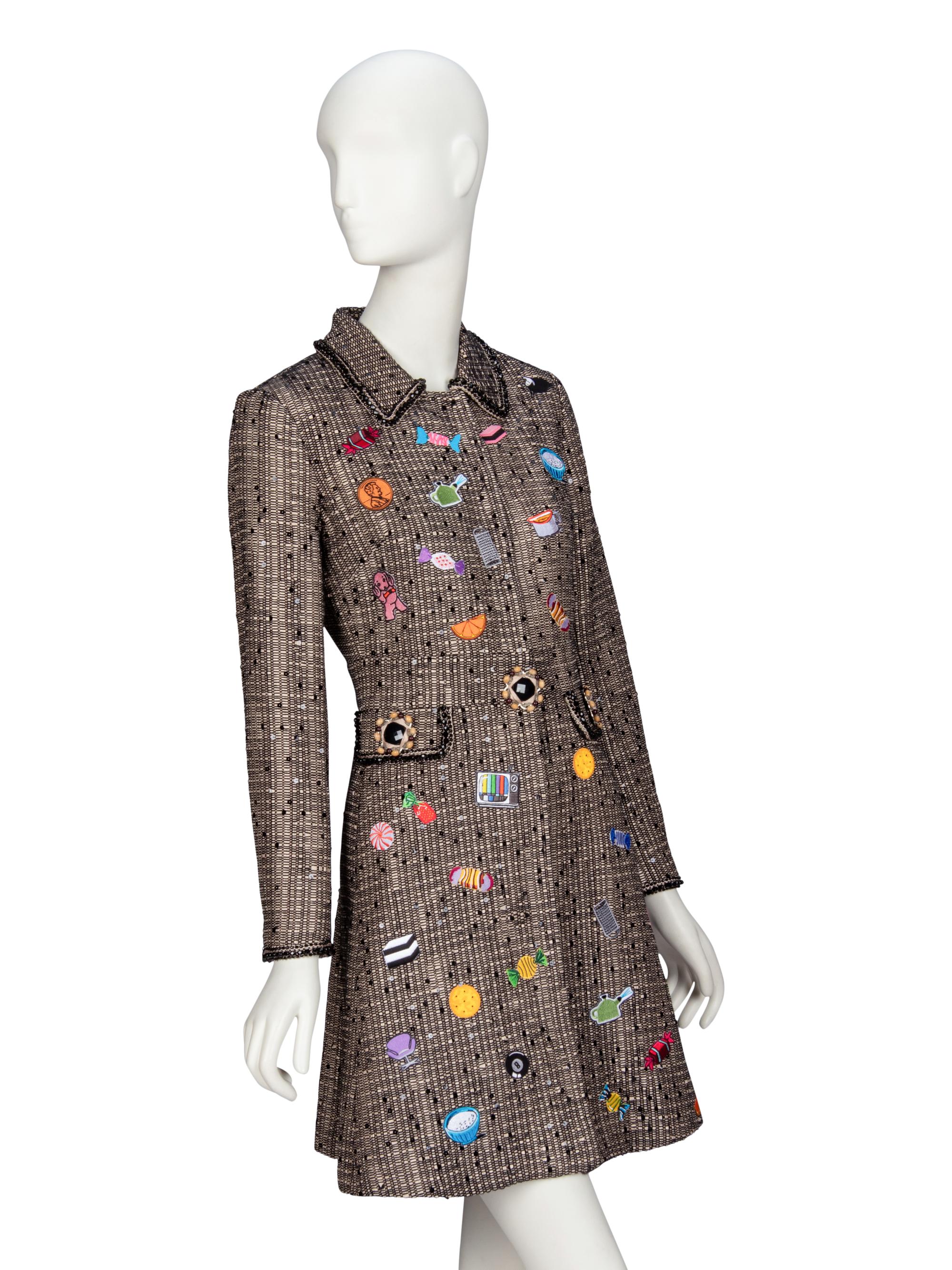 LIBERTINE, EMBROIDERED TWEED COAT