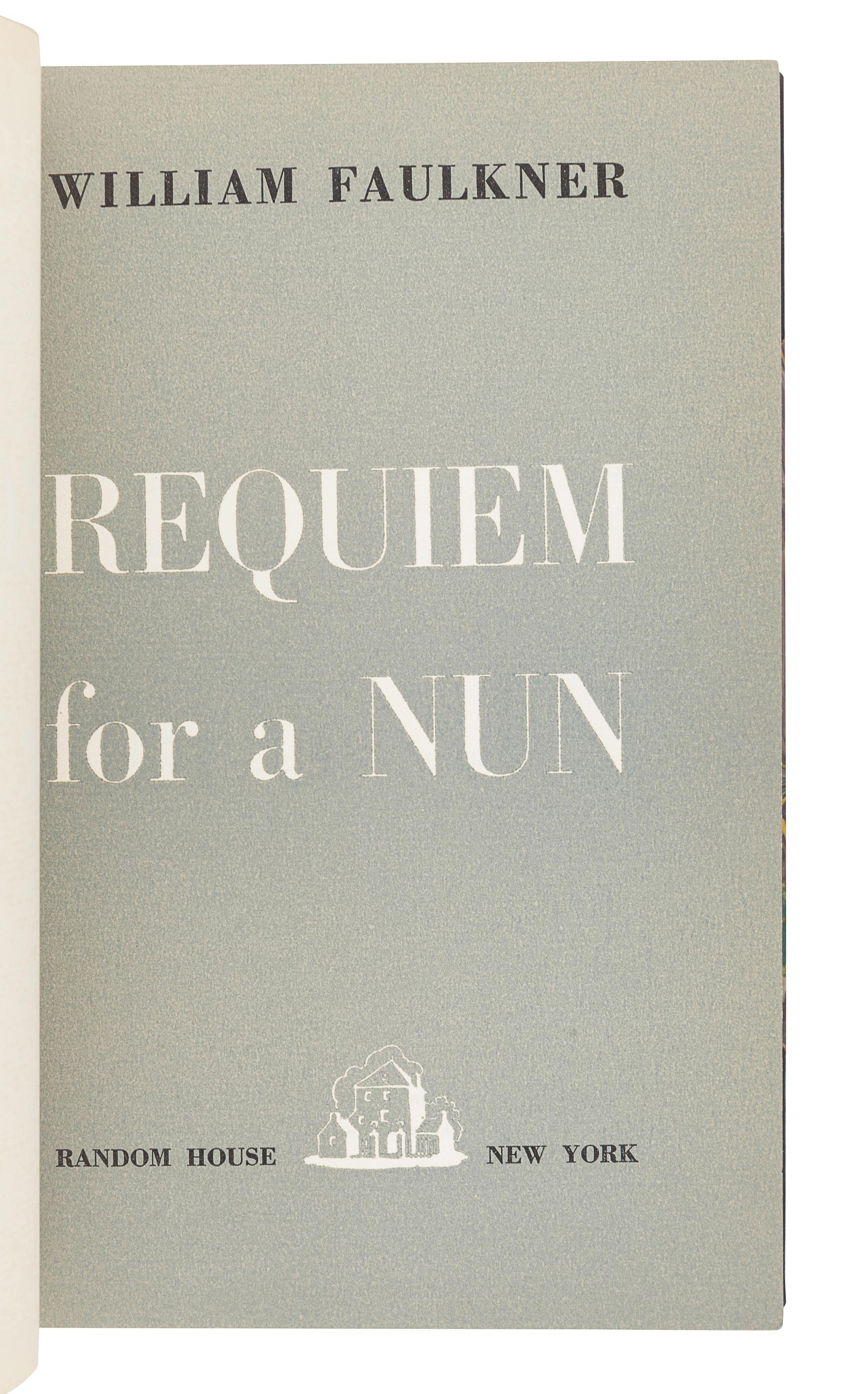FAULKNER, William (1897-1962). Requiem for a Nun. New York: Random House, 1951.