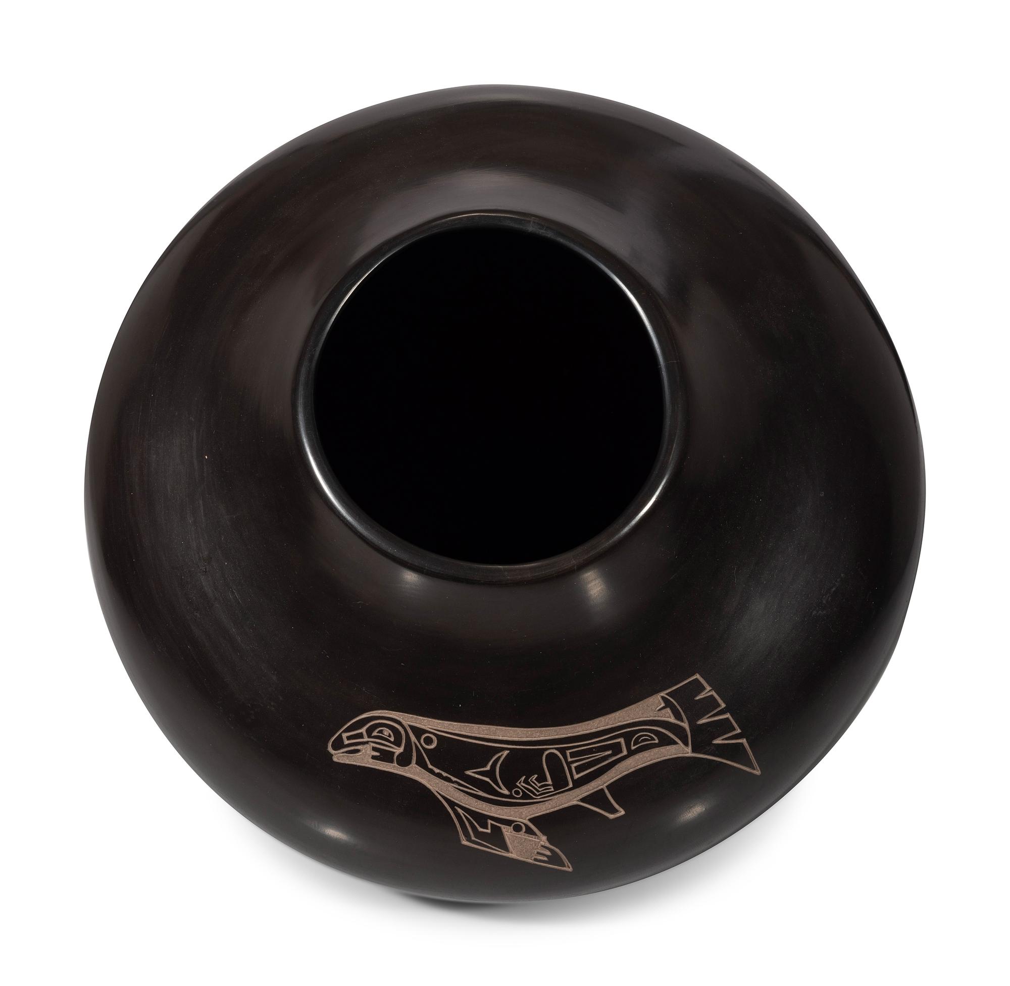 Pottery Jar, with Northwest Coast Design Elements