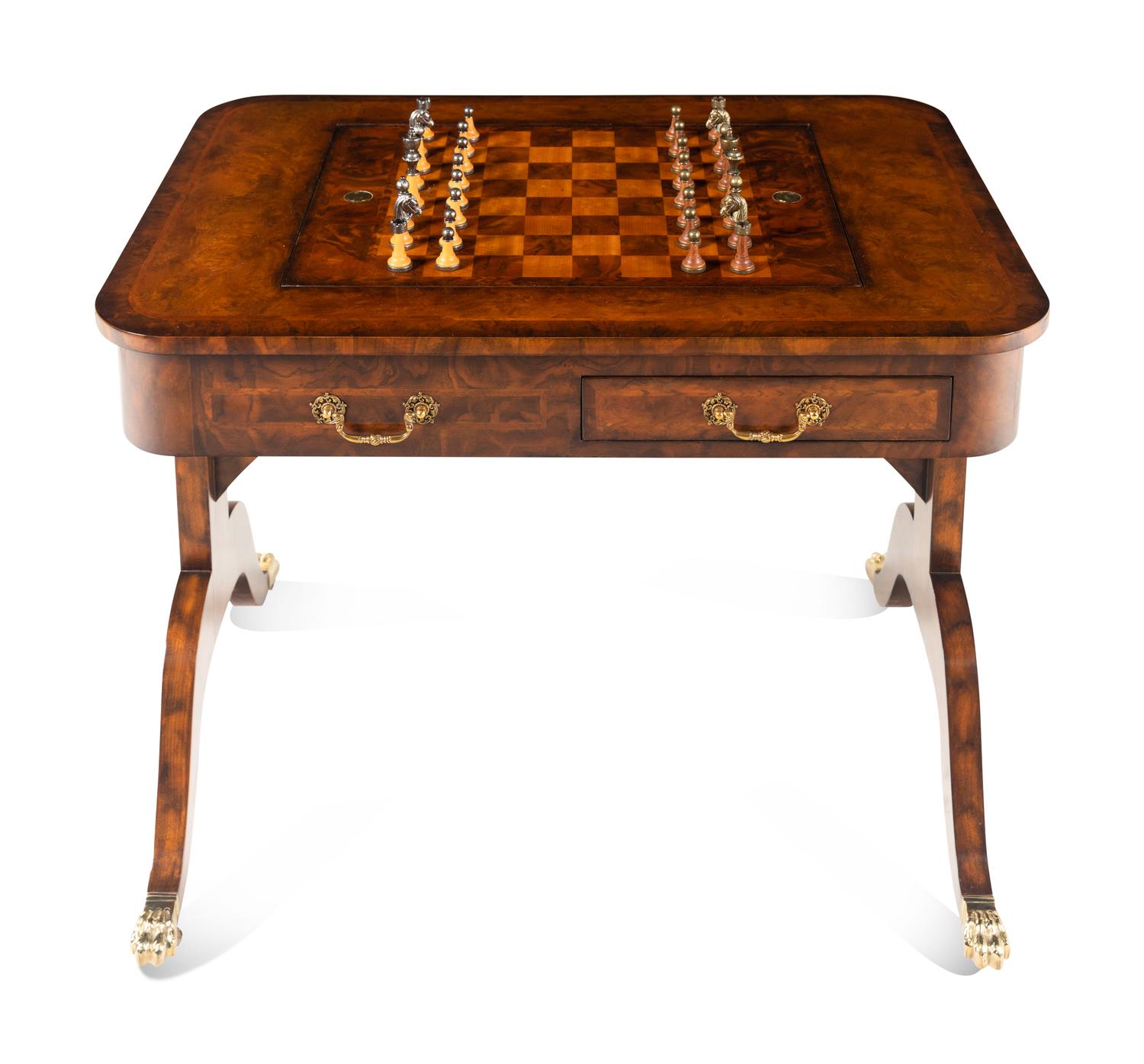 A Regency Style Walnut Game Table