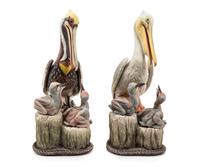 A Pair of Boehm Porcelain Pelican Groupings — 20TH CENTURY