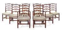 A Set of Eight Chippendale Style Mahogany Dining Chairs