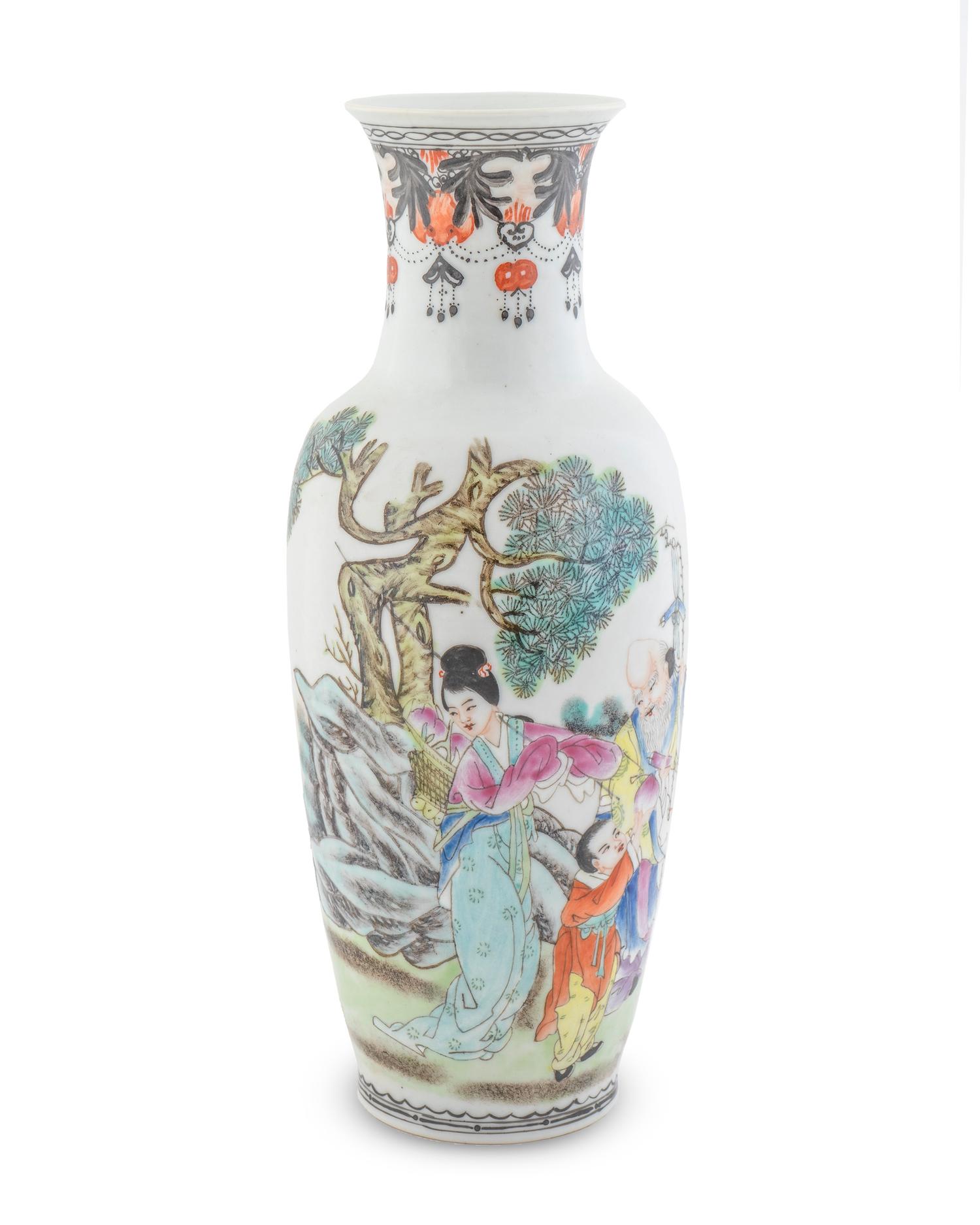 A Chinese Famille Rose Porcelain Vase — 20TH CENTURY