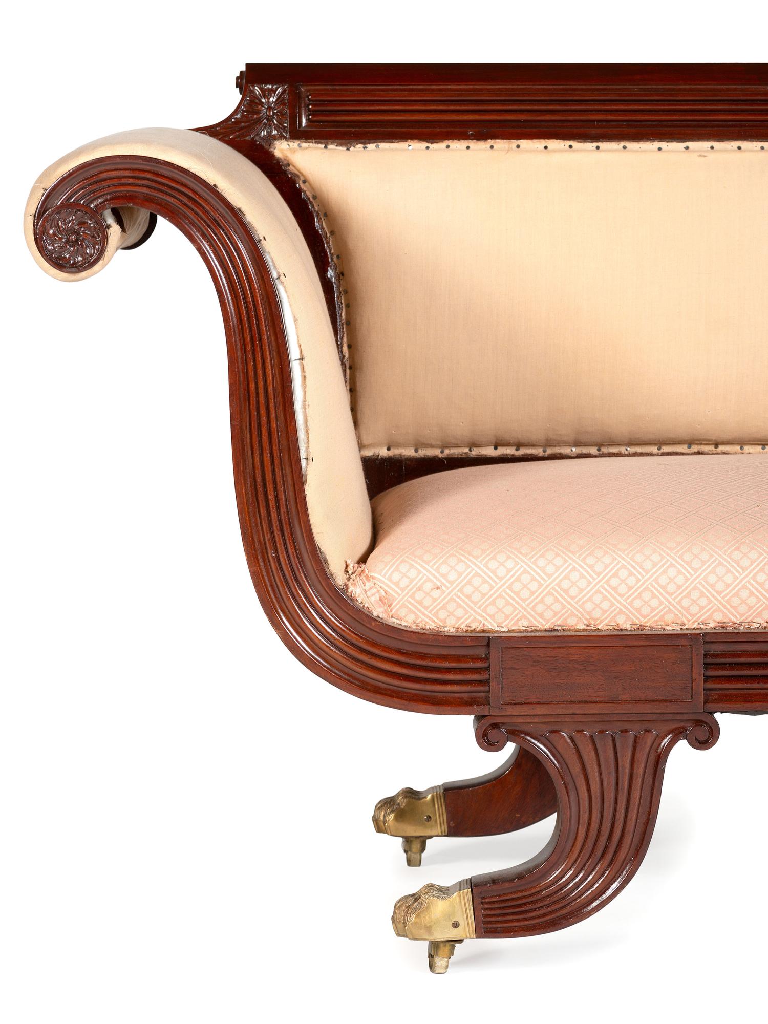 A Pair of Classical Style Mahogany Sofas in the Manner of William Camp (1773-1822)
