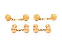 TWO PAIRS OF GOLD CUFFLINKS