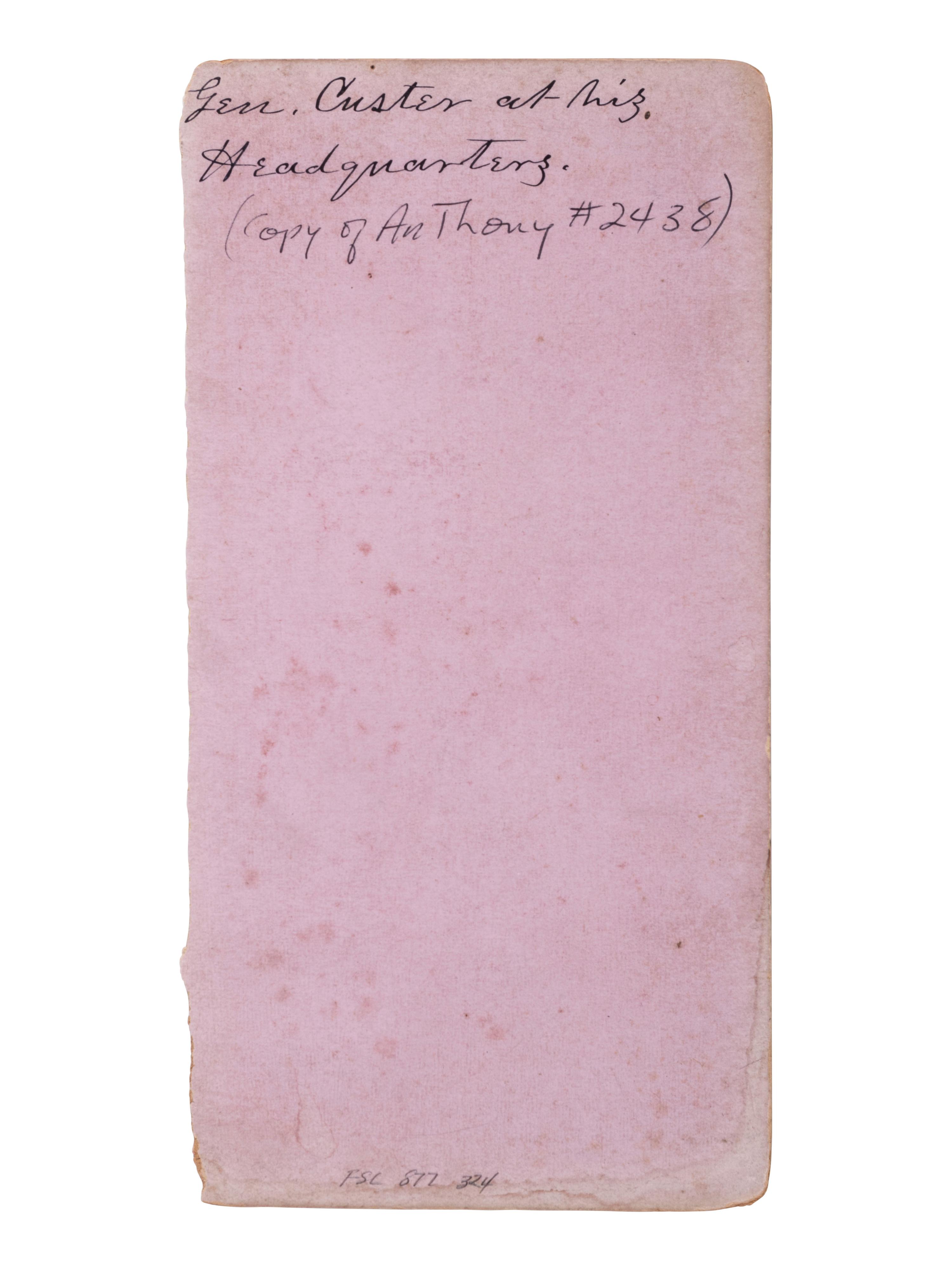 [CUSTER, George A. (1809-1876)]. Gen. Custer at his Head Quarters in the field....