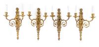A Set of Four Louis XVI Style Gilt-Bronze Sconces — 19TH CENTURY