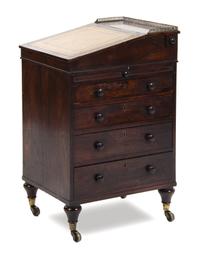 A Regency Rosewood Davenport Desk Height 32 1/2 x width 16 3/4 x depth 22 1/2 inches.