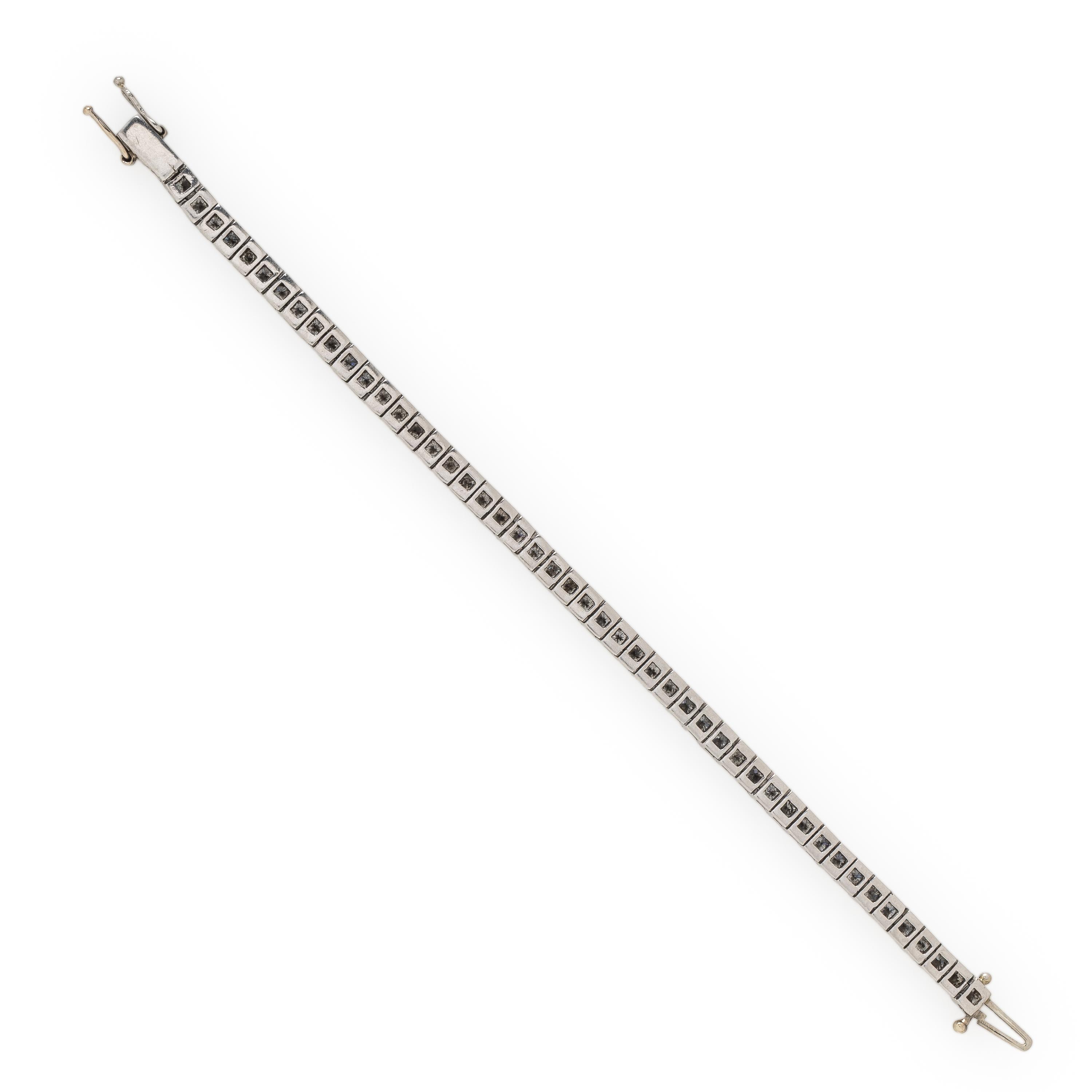 Diamond and Platinum Line Bracelet