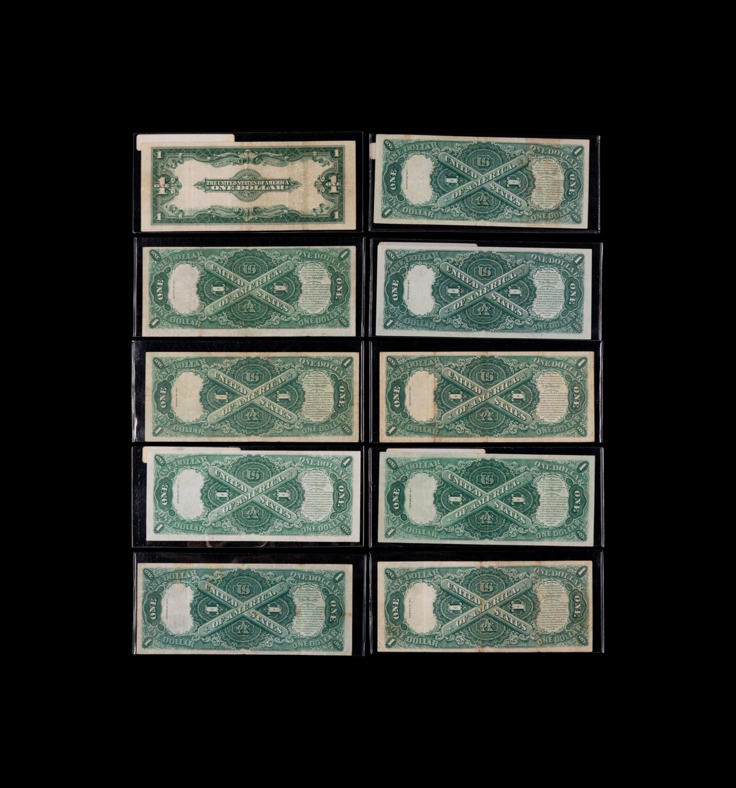 A Group of Nine Series 1917 $1 Legal Tender Notes