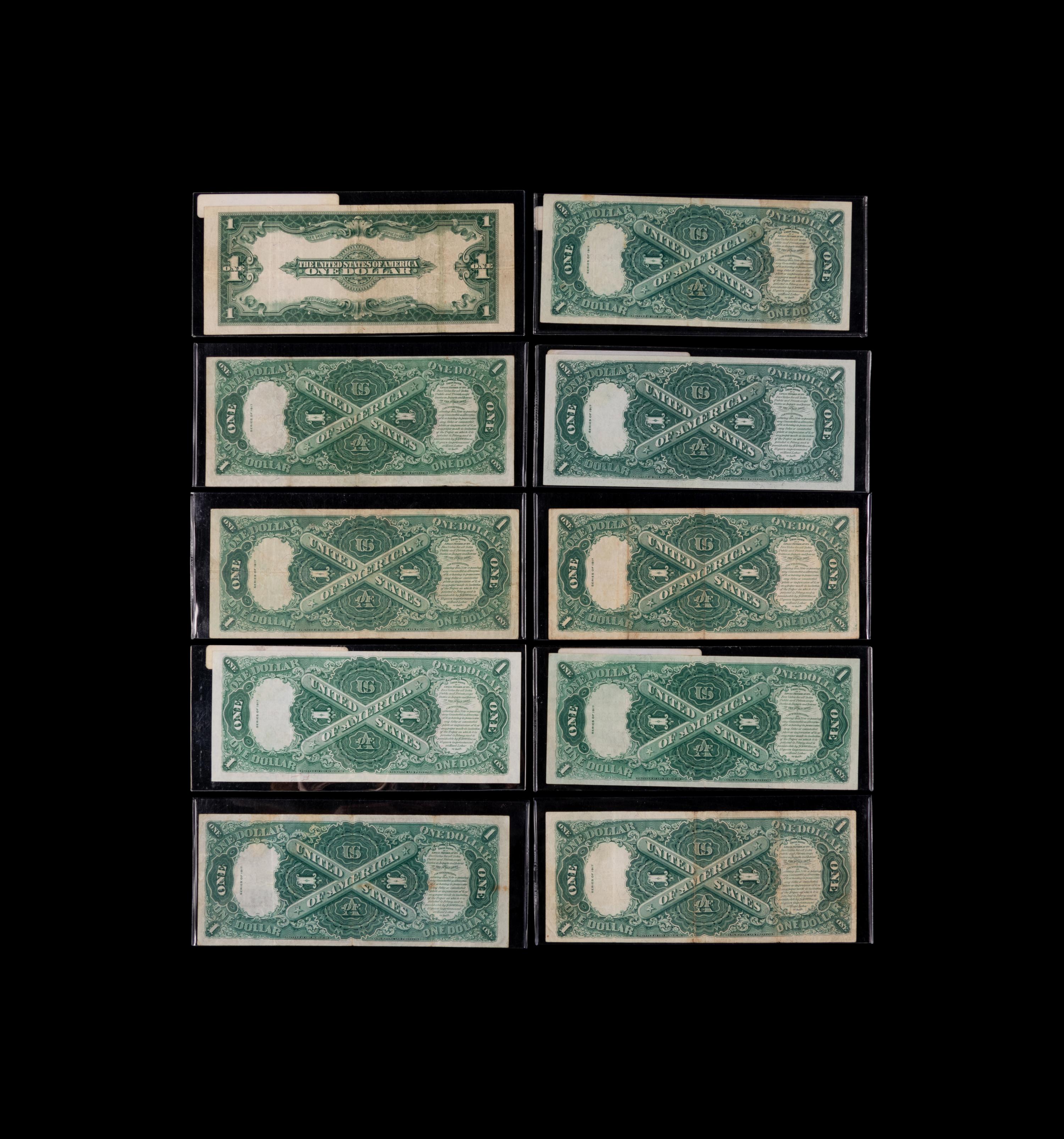A Group of Nine Series 1917 $1 Legal Tender Notes