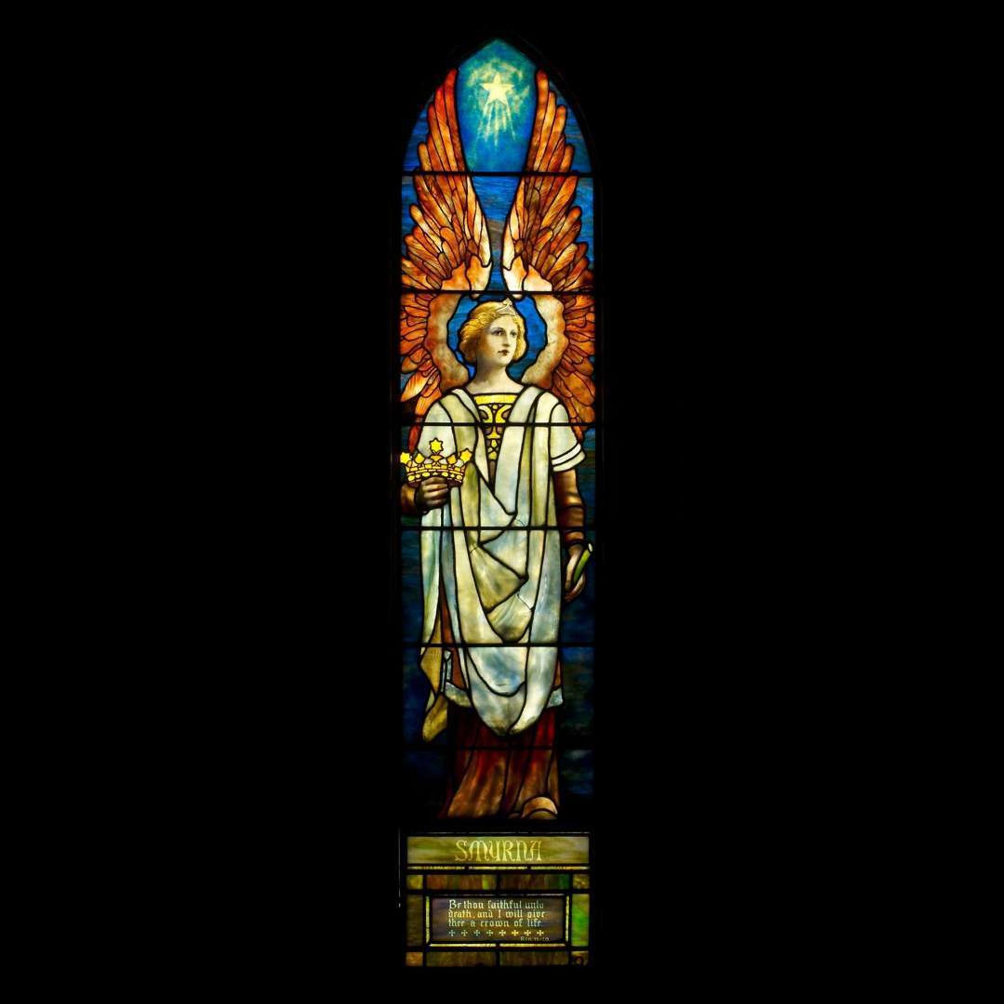 TIFFANY STUDIOS Angels Representing Seven Churches, A Rare Set of Seven Windows, 1902