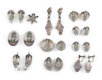 Group of Navajo and Zuni Clip and Screwback Earrings
