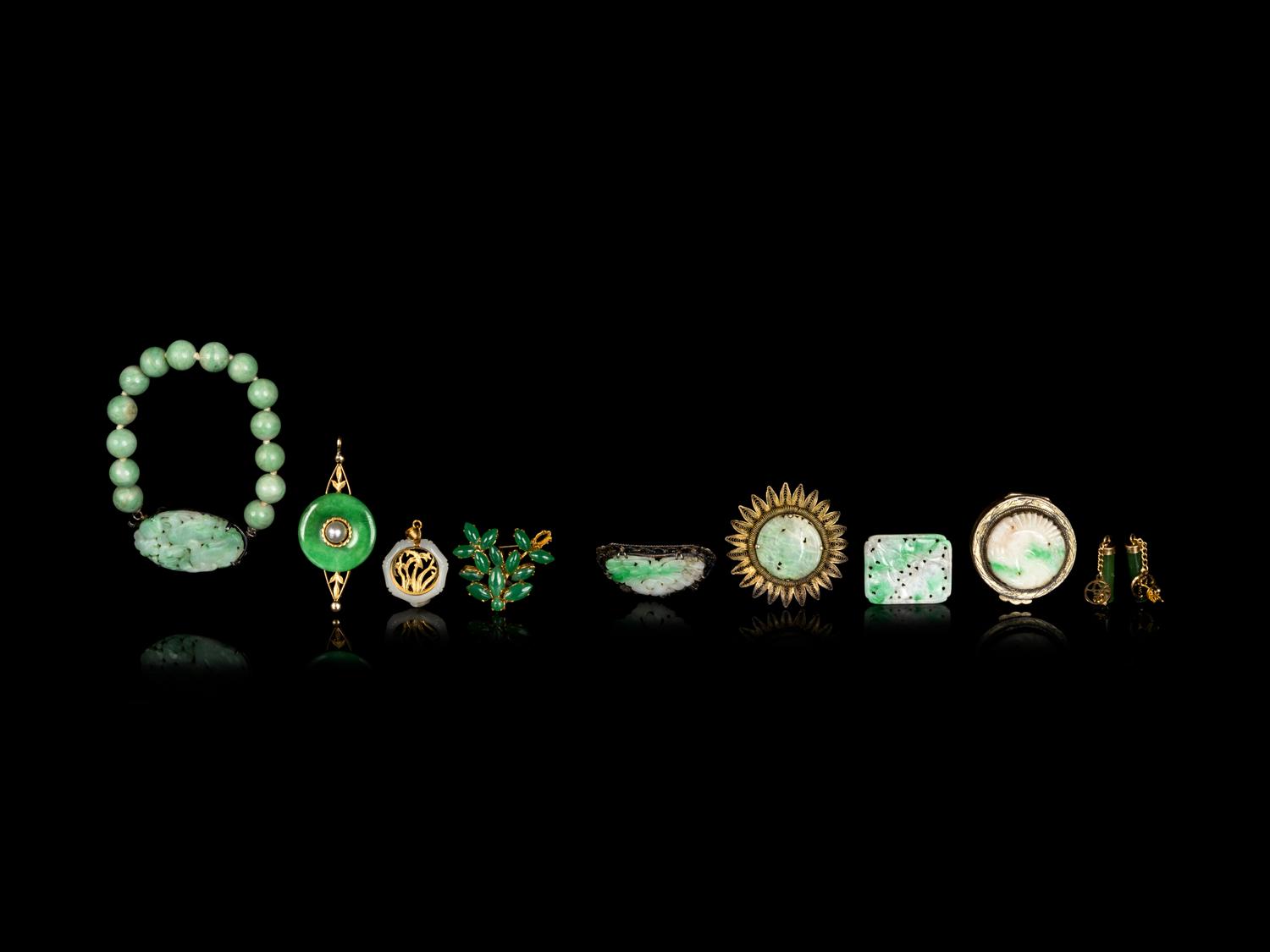 Ten Chinese Jadeite Jewelry