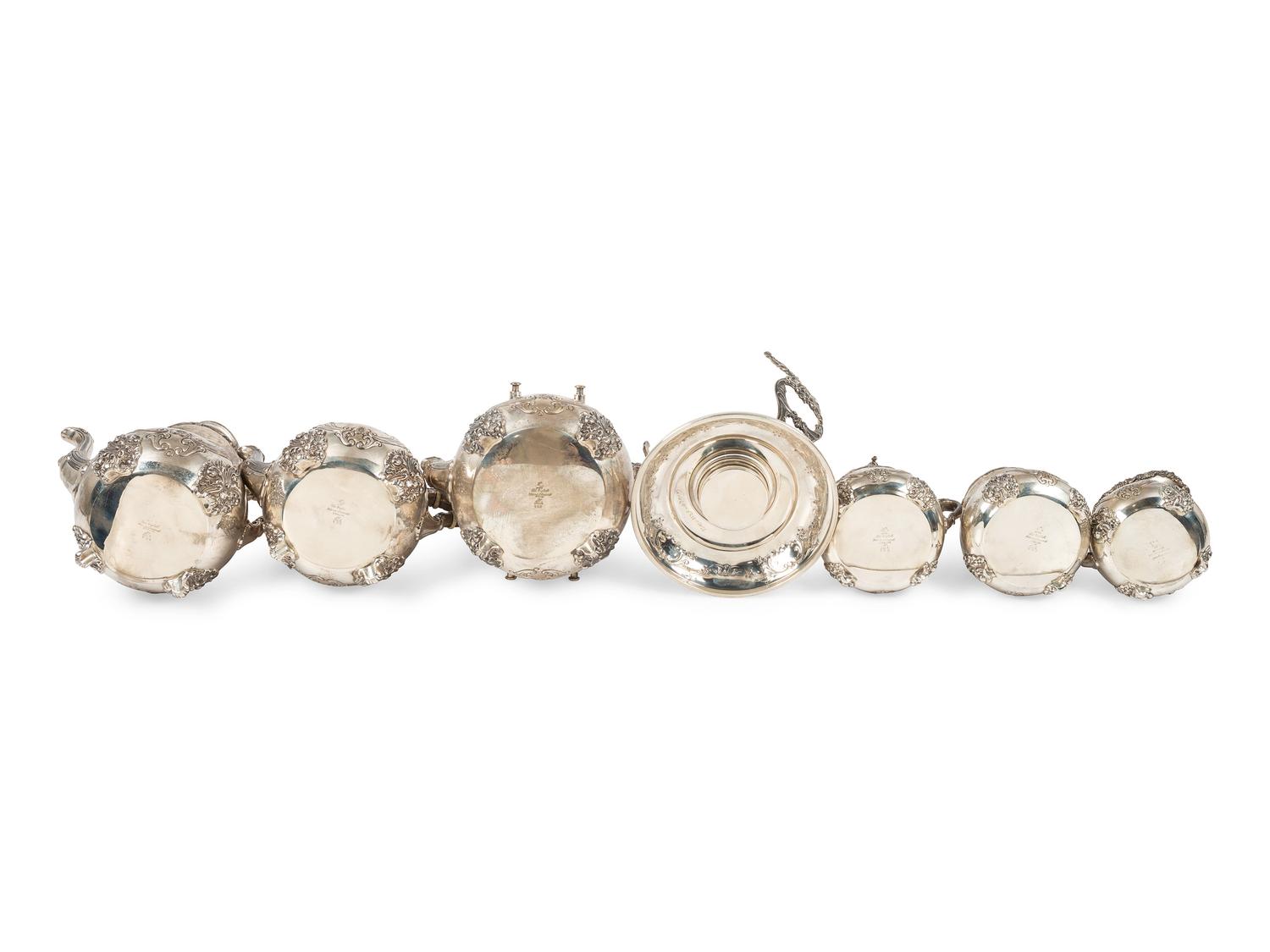A Poole Silversmiths Silver Six-Piece Tea and Coffee Service