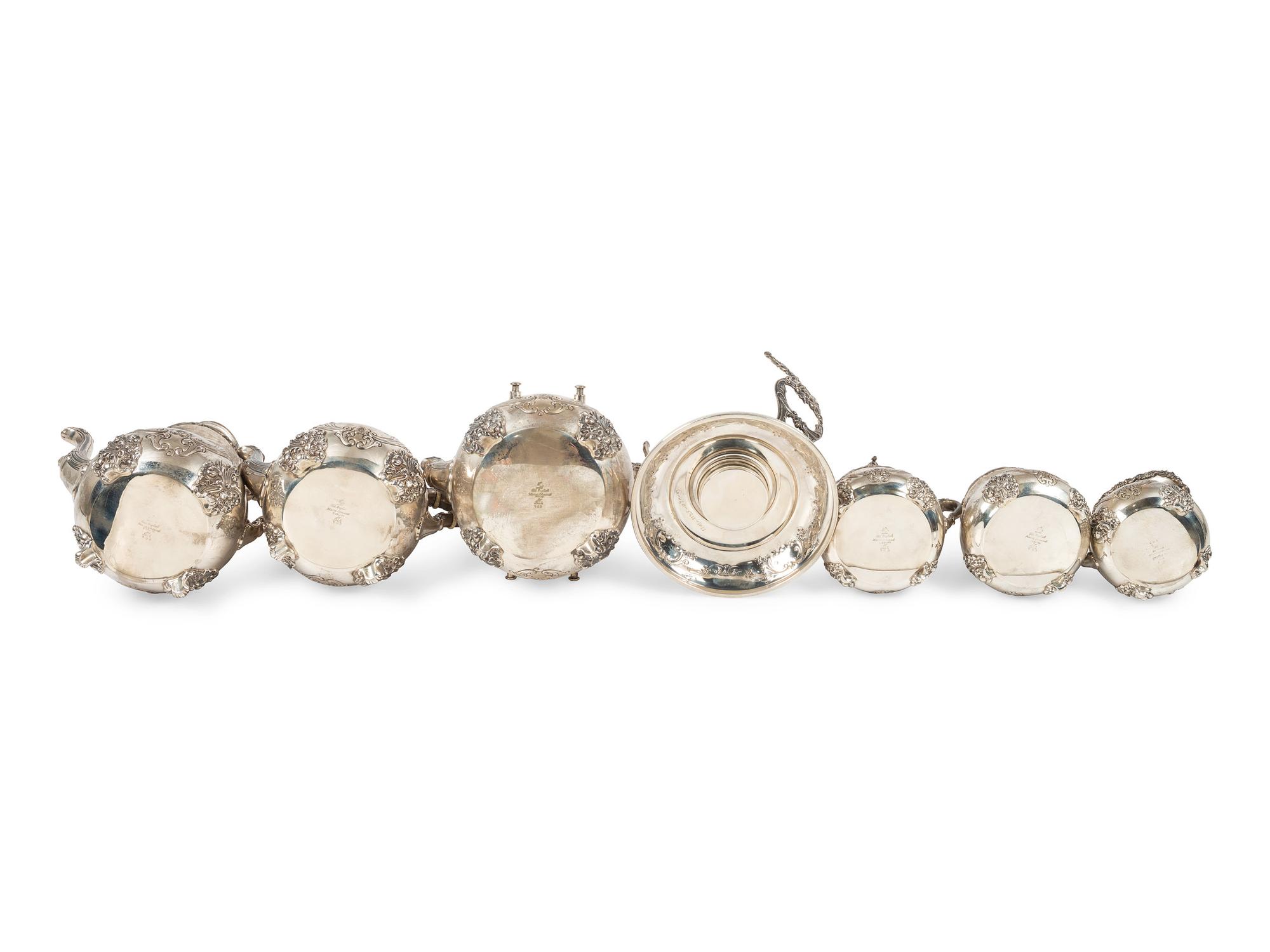 A Poole Silversmiths Silver Six-Piece Tea and Coffee Service