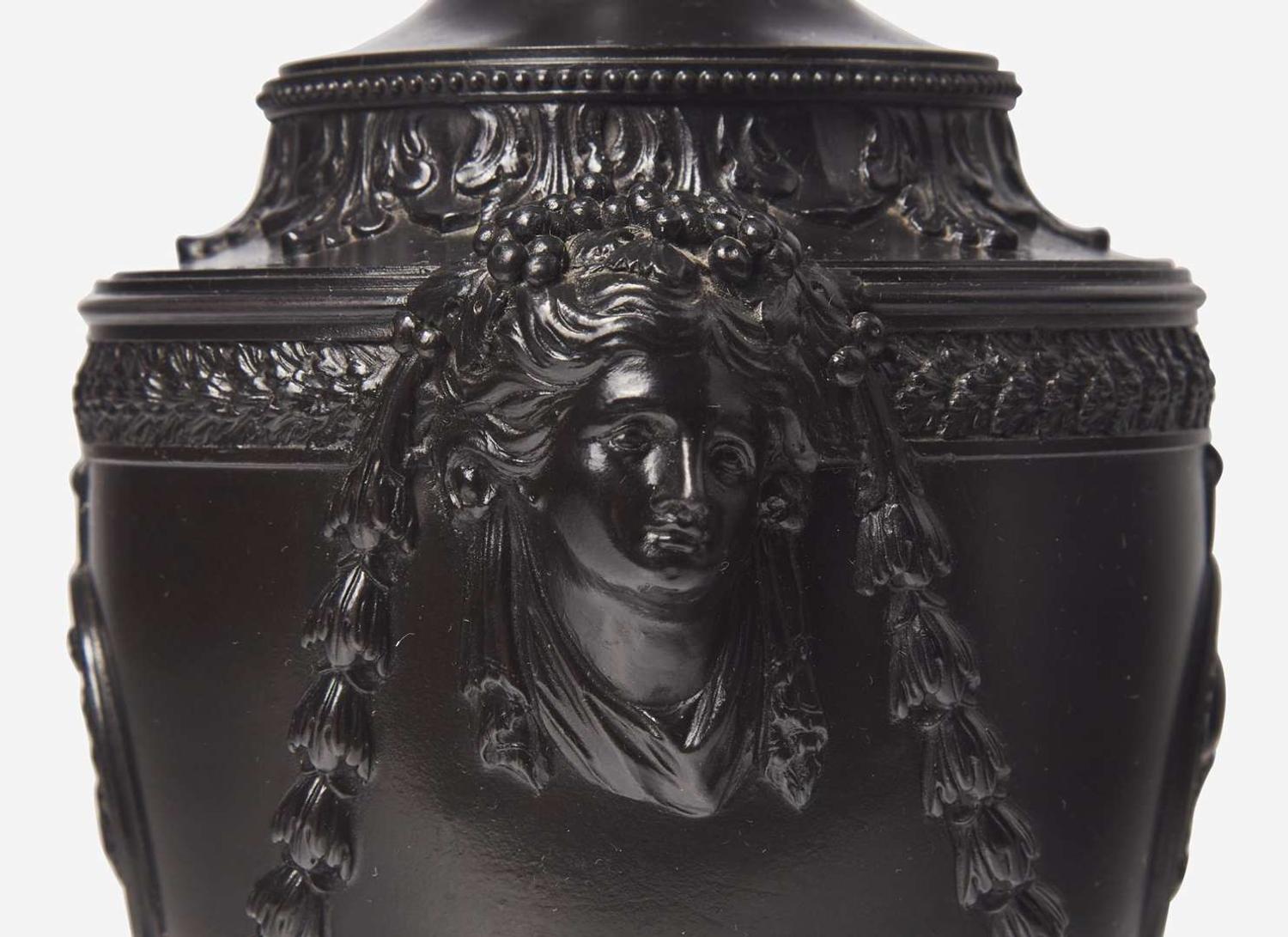 A Humphrey Palmer Black Basalt Vase and Cover, UK, circa 1770s