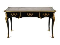 A Regence Style Gilt Bronze Mounted Ebonized Bureau Plat — LATE 19TH CENTURY