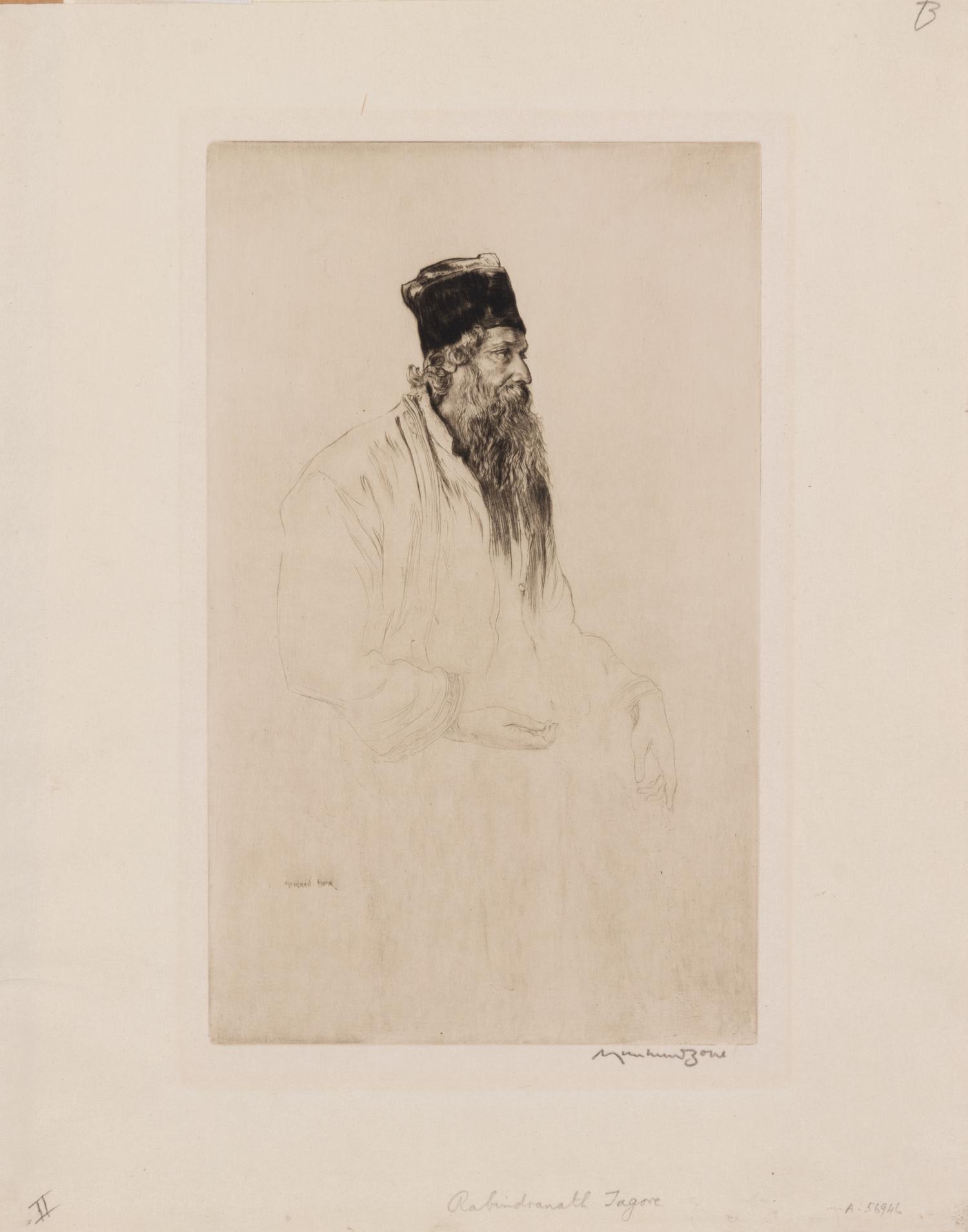 Sir Muirhead Bone, (British, 1876-1953), Sir Rabindranath Tagore