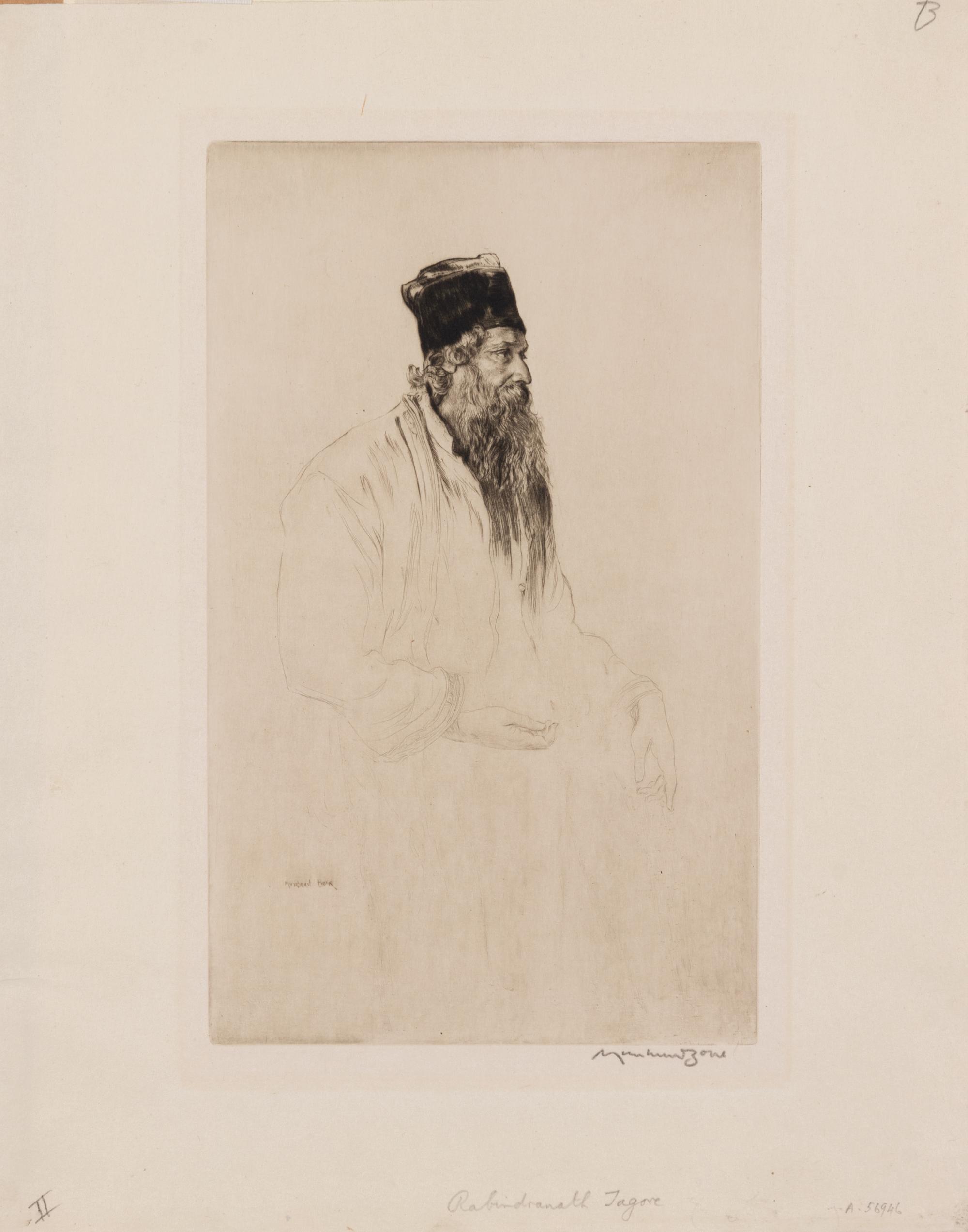 Sir Muirhead Bone, (British, 1876-1953), Sir Rabindranath Tagore